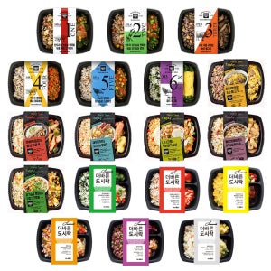 더바른도시락 18종 6팩, 12팩, 20팩 식단관리 직장인 점심 간편식 한끼 냉동도시락