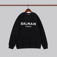 Balmain 후드 앰프 스웨트셔츠 로고 레터 프린트 긴팔 크루 넥 풀오버 캐주얼 스웨트셔츠