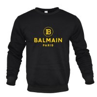 balmain new men39s 레터 프린트 긴팔 크루 넥 풀오버 캐주얼 스웻셔츠 s-4xl