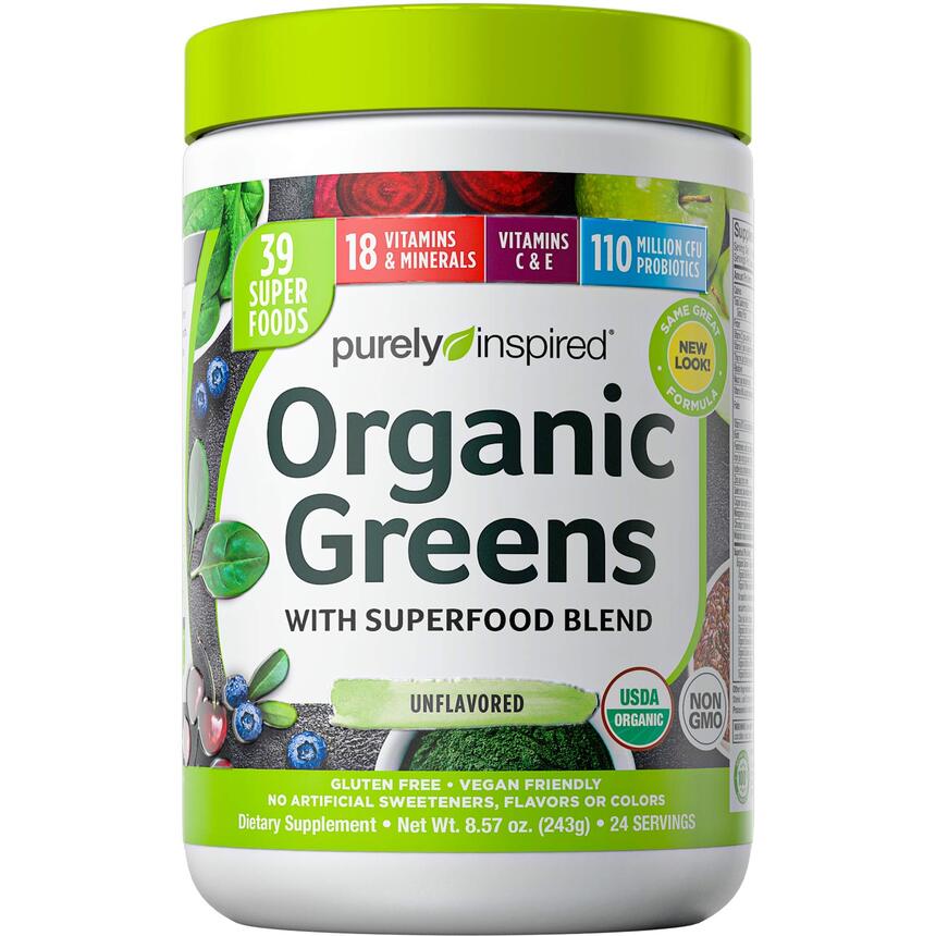 Purely Inspired Organic Greens 슈퍼푸드 <b>그린푸드</b> 파우더 243g