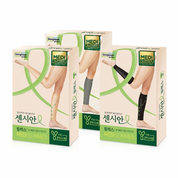 [슈퍼적립][2개 구성] 동국제약 센시안 릴랙스 메디슬리머 / 의료용 밴드 종아리 압박 스타킹 남여공용 다리 의료기기 허가