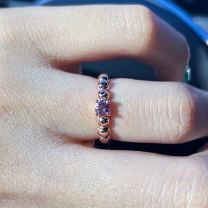 14K 18K 핑크 사파이어 버블 반지