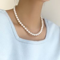 마티크 에센셜 스왈 진주 목걸이 14k 골드 플레이팅 / 4size