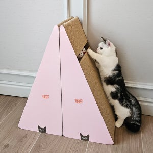 가또나인 삼각 핑크 소파 고양이 스크래쳐 2개 SET