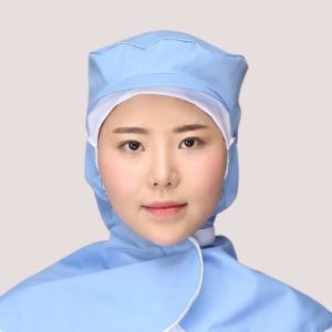 [애플가운] C-209 해썹(HACCP) 식품위생모자, 식품공장, 급식실, 단체위생모자, 하늘마스크찍찍이어깨형