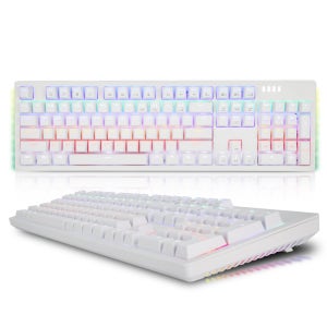 앱코 K515 축교환 측면 RGB 라이팅 이중사출 게이밍 기계식 키보드 화이트, 청축