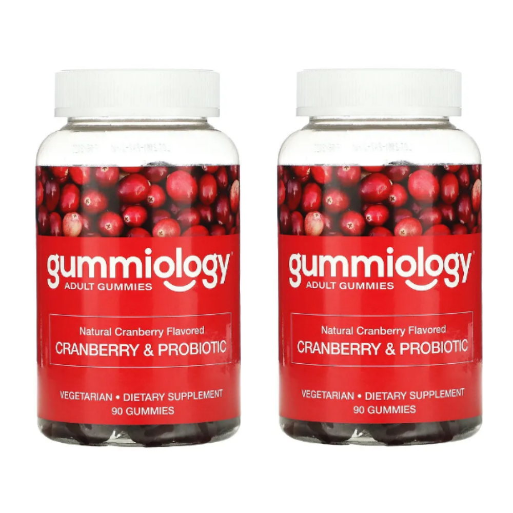 <b>구미올로지</b> 크랜베리 앤 프로바이오틱 씹어먹는 90식물성 구미젤리 2팩