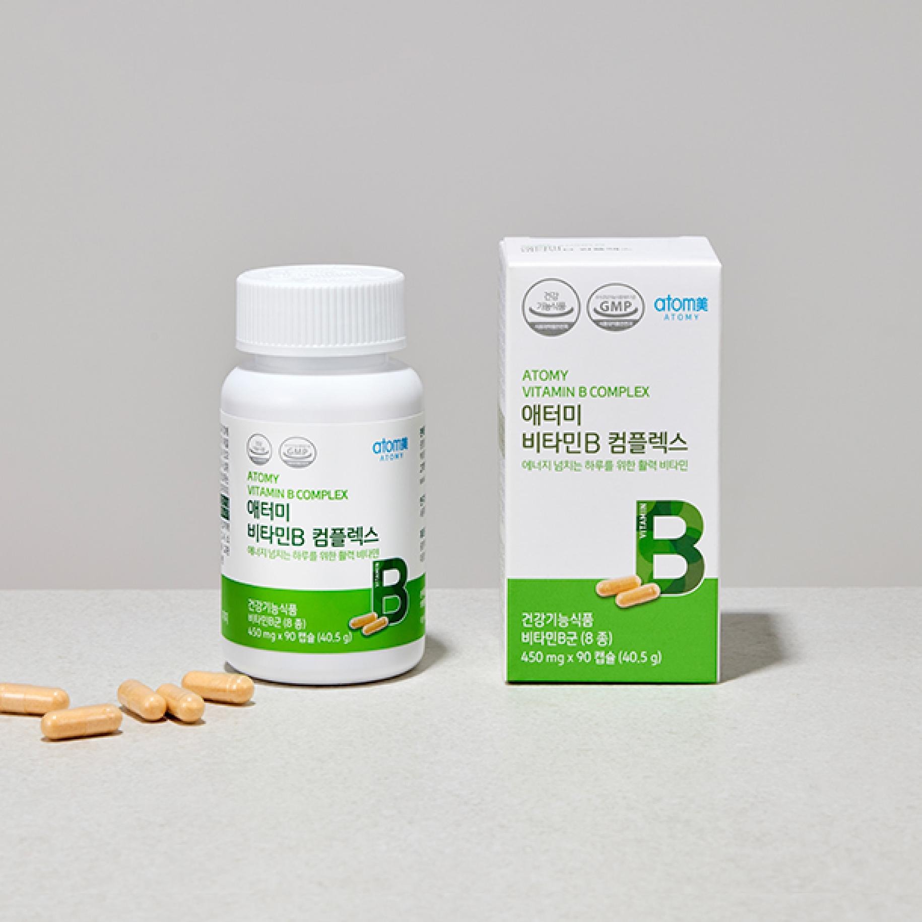 <b>애터미</b> 식물성 캡슐 고함량 수용성 <b>비타민</b>B 컴플렉스 450mg x 90정 (3개월분)