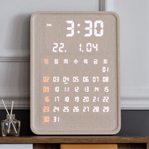 플라이토 LED 벽시계 무소음 디지털 전자달력 대형 벽걸이시계 사무실 무타공 개업 포시즌