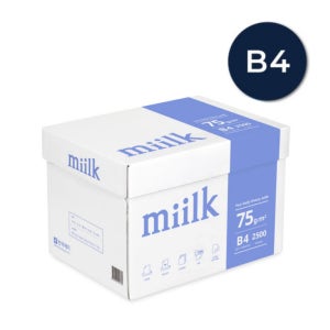 한국제지 밀크 B4용지 75g 1박스 2500매 B4사이즈 크기 복사용지