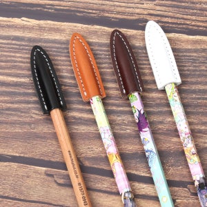 연필심 커버 4개1세트 가죽커버 가방 캡 케이스 필통 필통파우치 4B 미술 사프 연필보호