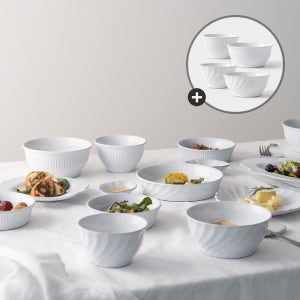 쓰임 블랑 4인 그릇세트 식기세트 27P + 블랑 공기대접4P