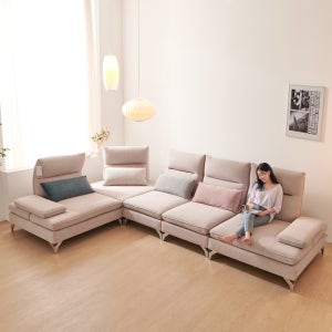 서광퍼니처 가이아 아쿠아텍스 조야 모듈형 스윙 쇼파 sk 연그레이, 6인용