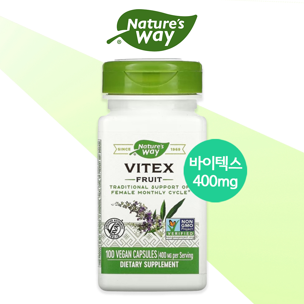 <b>네이처스웨이</b> 바이텍스 비텍스 400mg 100정 <b>여성호르몬</b> 아그누스 카스투스 월경 스트레스관리