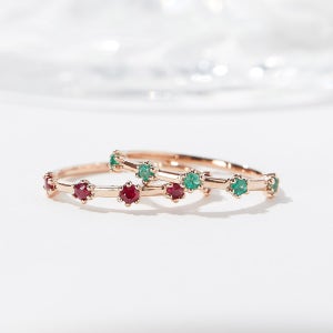 [뉴이어]14k 18k 베리 루비&에메랄드 반지(천연석)(2type)