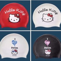 실리콘 수영모자 hellokitty KT 성인 아동 공용 귀마개 수영모자