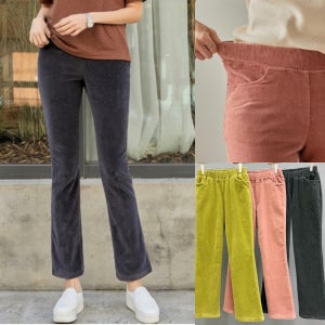 겨울 기모 밴딩 골덴 부츠컷팬츠 스판 편한 부츠컷면팬츠 키작녀 빅사이즈 S-XL
