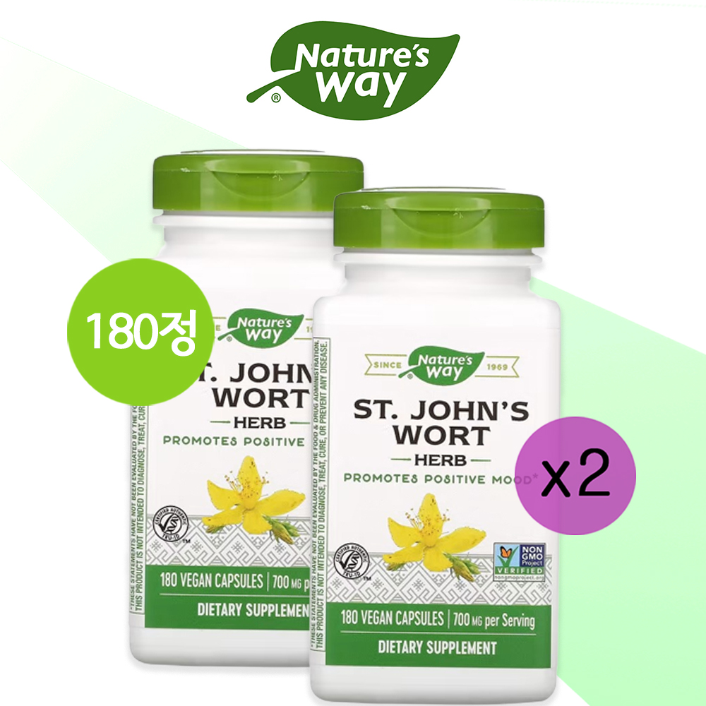 [1+1] <b>네이처스웨이</b> 세인트존스워트 350mg 180정 성요한풀 심신<b>안정</b> 스트레스관리
