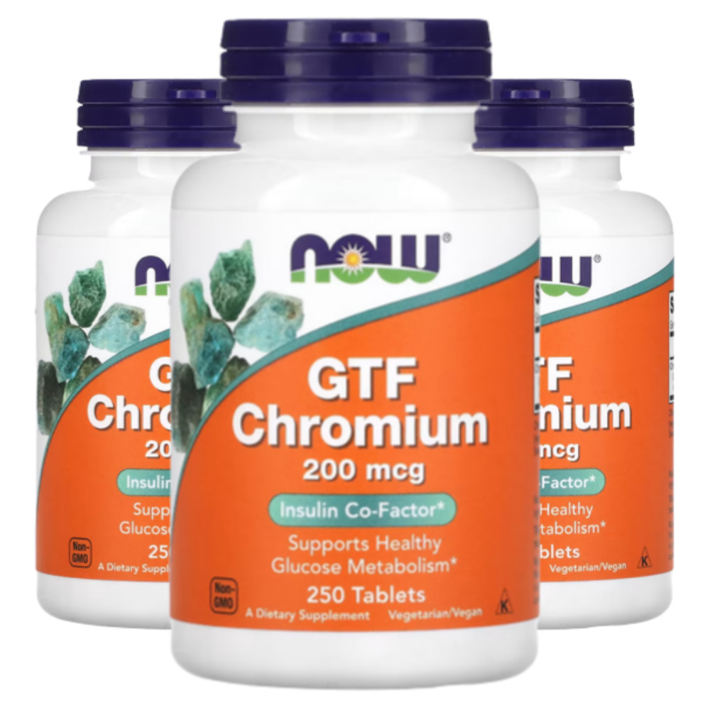 <b>나우푸드 크롬</b> 200mcg Chromium GTF 250정 3세트