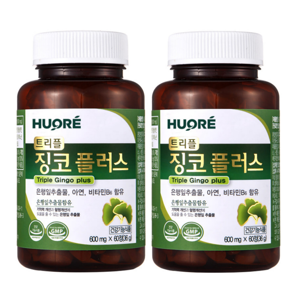 <b>트리플 징코 플러스</b> 영양제 은행잎추출물 기억력 혈행 개선 4개월분