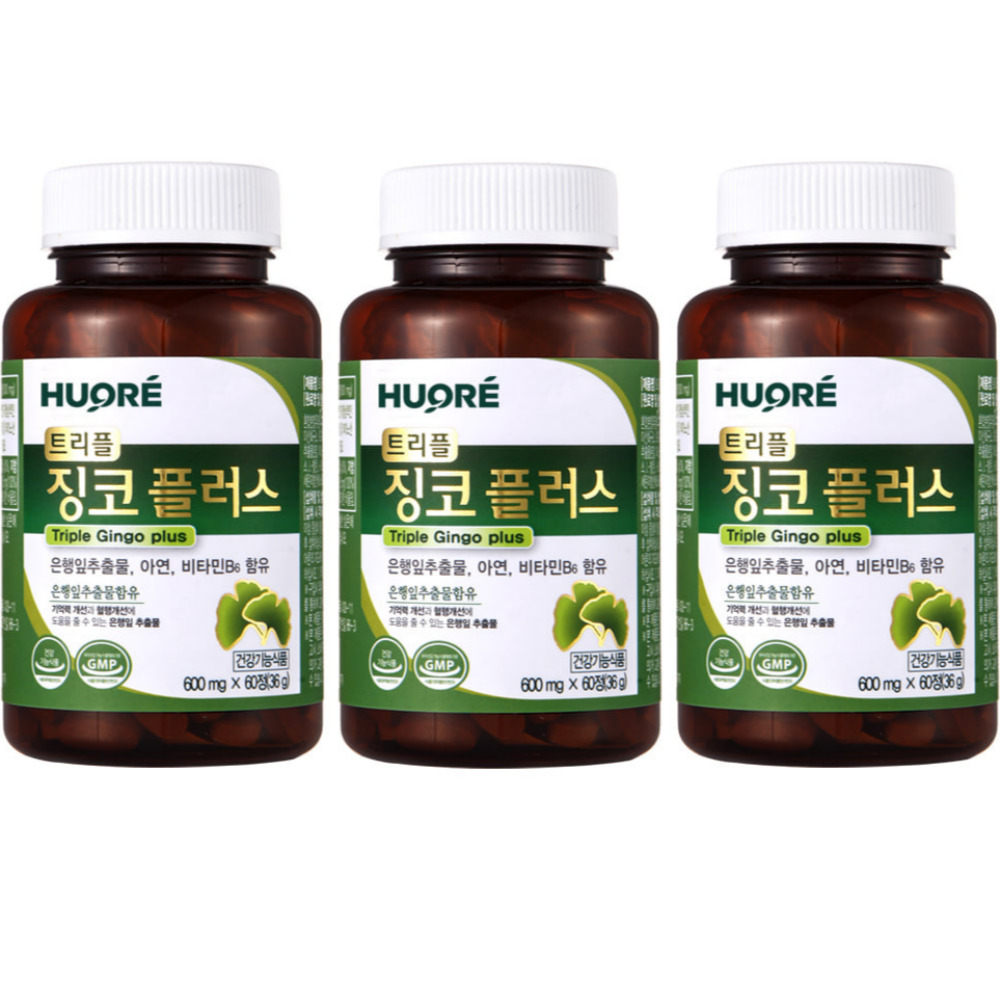 <b>트리플 징코플러스</b> 은행잎추출물 기억력 혈행 개선 6개월분