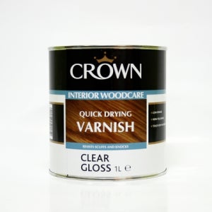 크라운 수용성 바니쉬 1L (반광/유광) 목재 보호용 바니쉬(마감제)