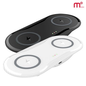 MPLUS 15W 듀얼 고속 무선 충전기 무선 충전 패드 아이폰 에어팟 버즈 MW-T210Q