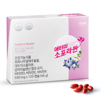 애터미 소포라퀸 <b>여성 호르몬</b> 갱년기 550mg x 120캡슐