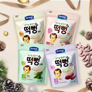 아이얌 유기농쌀과자 떡뻥세트 (자색고구마2개&시금치2개&백미2개&사과2개)