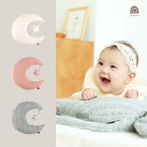 신생아 터미타임 쿠션 (3color) 달모양 역류방지 필로우 아기베개 촉감인형 장난감 50일촬영