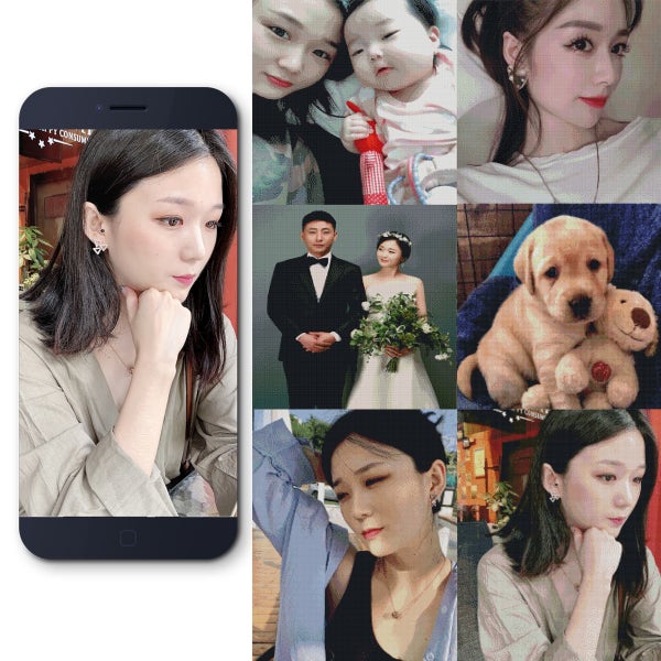 서은이네 국내제작 사진 보석십자수 주문제작 캔버스 액자형