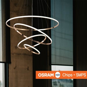 국내제작 LED 75W 라인 원형 4단 펜던트 조명 카페 거실 호텔 인테리어조명