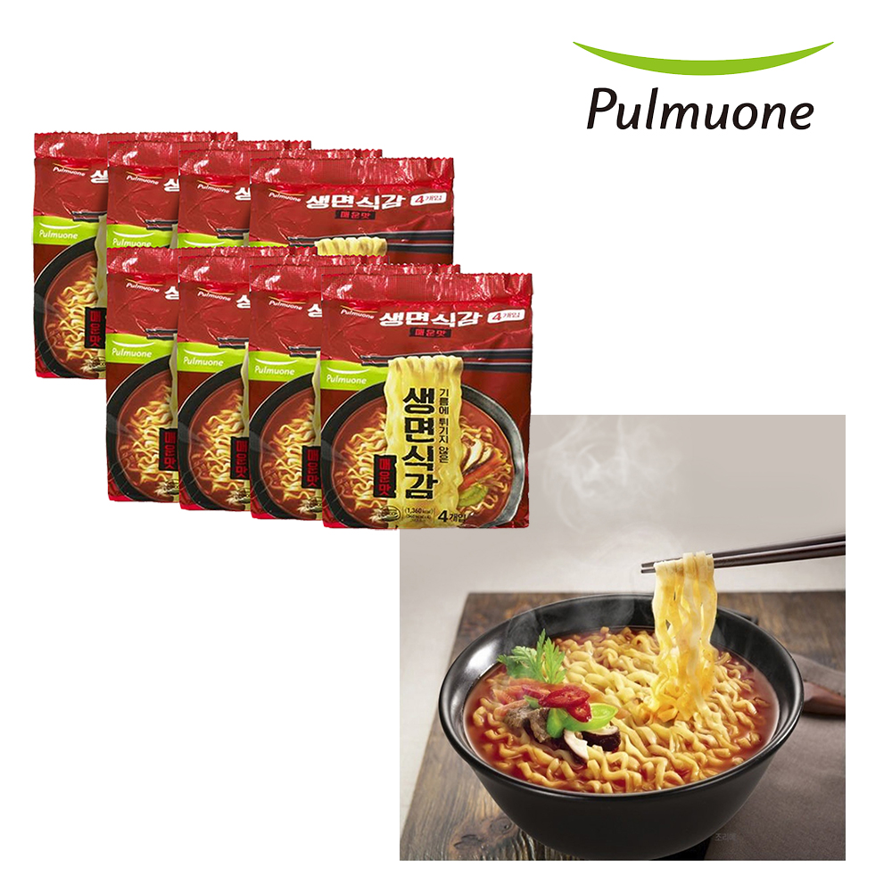 <b>풀무원</b> 생면식감 매운맛 97.4g x4x8 쫄깃한 면발 매운라면 생면 저포화<b>지방</b> 저칼로리