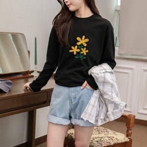 여자롱티셔츠기본면티봄 가을 긴팔티