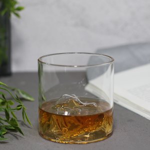 WM 산 모양 온더락잔 200ml 마운틴글라스 언더락잔 위스키잔 노징글라스