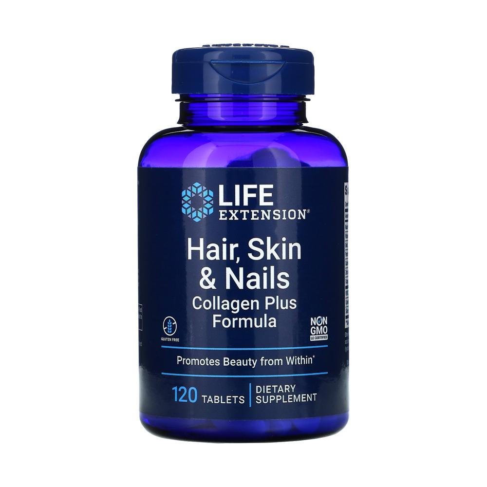 라이프익스텐션 Hair Skin Nails <b>콜라겐</b> 플러스 포뮬러 120정 나이아신 아마이드 <b>피리독신 염산염</b> 시나틴 판토텐산 칼슘 비오틴 수용성 케라틴 산화 아연
