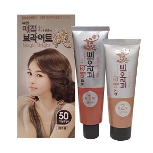 매직 브라이트 순 240g (염모제120g +산화제120g) 새치커버 50호 약간밝은갈색