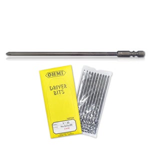 OHMI V-32 2x7x150 (4.5x120) 십자비트 10개입 6.35mm 전동비트