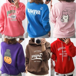 여성 맨투맨 후드 스트라이프 면티 데일리 단가라 꾸안꾸 레이어드 프린팅 스웻 레터링 40대 크롭 오버핏 기모 겨울 루즈핏 브이넥 라운드 티 티셔츠