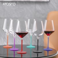 와인잔 꼬냑 고급 플라스틱 폴란드 수입 KROSNO 크리스탈 글라스 컬러 레드 보르도