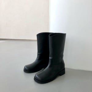 [아이메르]가을 둥근코 미들부츠/발편한 하체통통 두꺼운 종아리 하체커버 하비부츠
