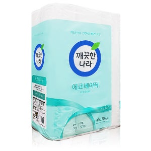 깨끗한나라 에코베이직 40m 2겹 화장지 30롤 2개 총60롤