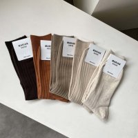 Marian socks 마리안 여자 82 골지 립삭스 장목 빈티지한 플랫슈즈 로퍼 양말