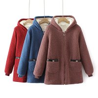 XL-8XL 빅사이즈 양모 뽀글이 여자 점퍼 코트