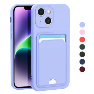 2장 카드 수납 파스텔 케이스 퍼플, 아이폰14 플러스