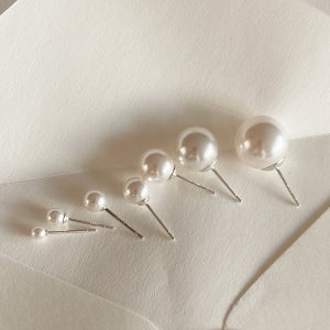 실버925 심플 기본 스와로브스키 진주 귀걸이 7size