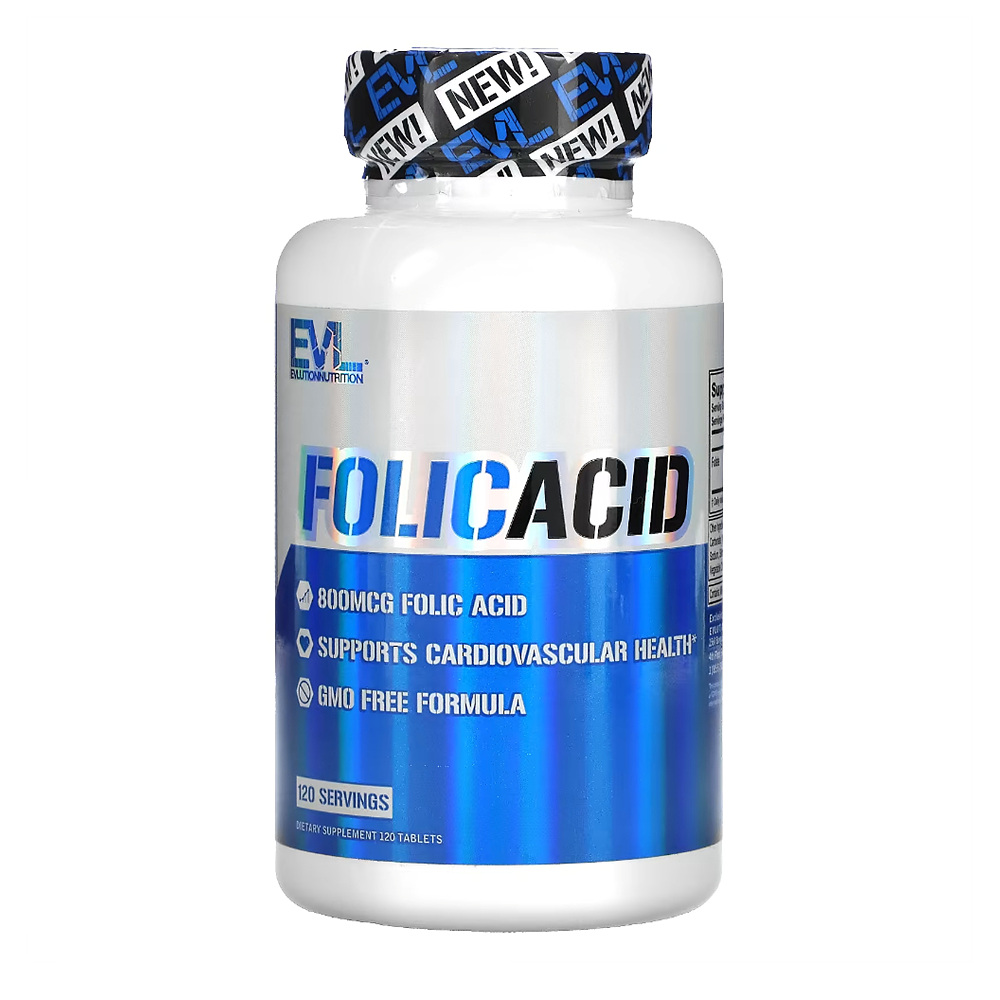 <b>에볼루션 뉴트리션</b> EVL 폴릭 에시드 800mcg 120정 1통 <b>엽산</b>