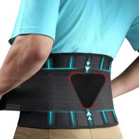 FEATOL 좌골신경통, 허리, 요통 완화 효과가 있는 통기성 허리 받침 벨트 보호대
