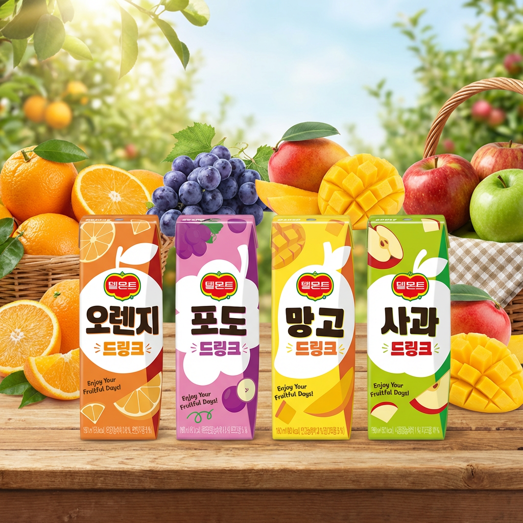 델몬트드링크 오렌지 포도 망고 사과 씩