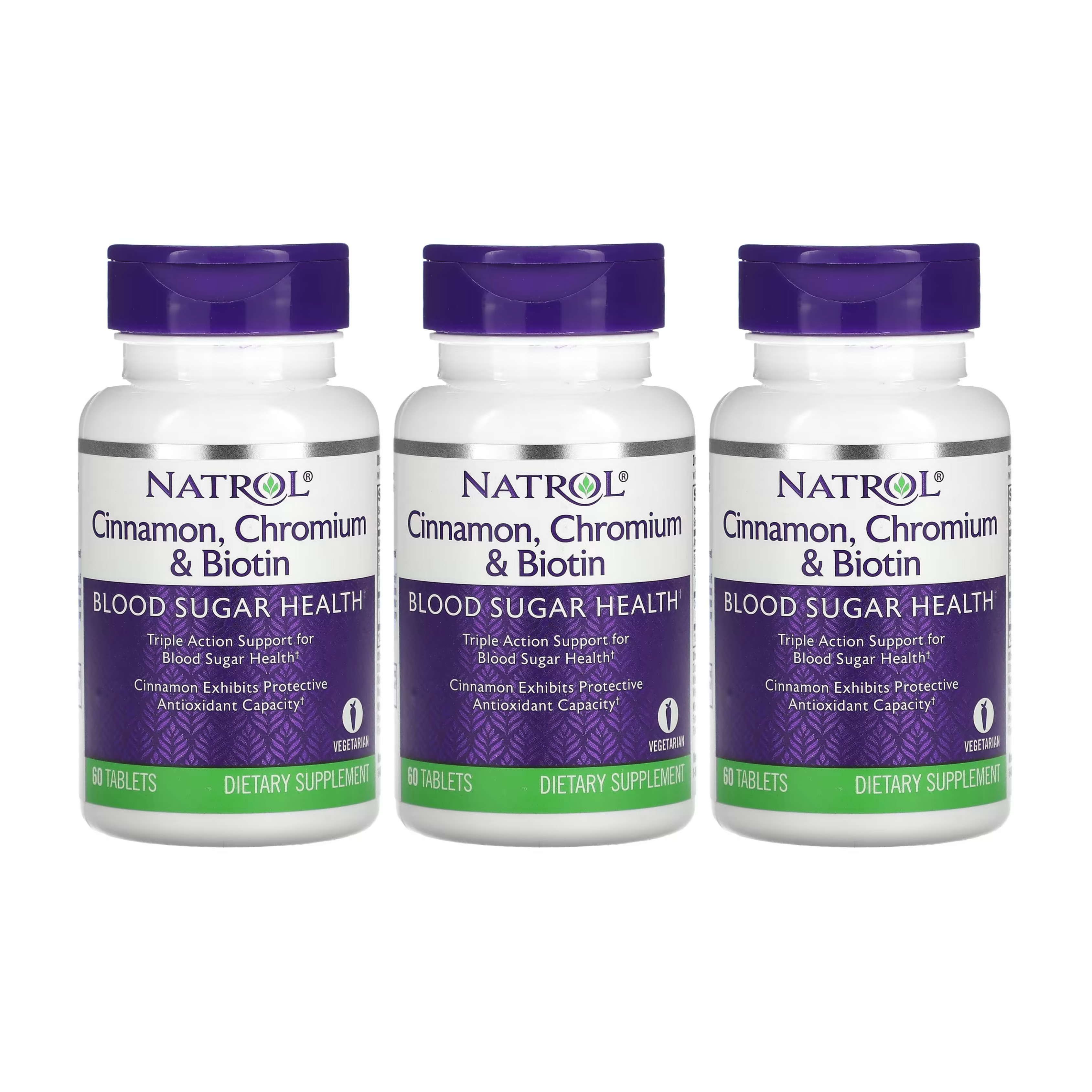 [3개]<b>나트롤</b> <b>Natrol</b> 시나몬 <b>크롬</b> 비오틴 60정 Cinnamon 계수나무 껍질 계피